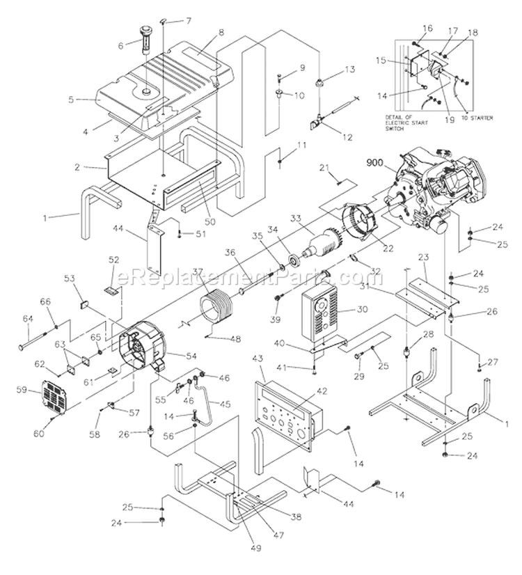 Page F Diagram and Parts List for 1020-1  Briggs and Stratton Generator
